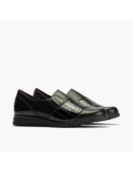 pitillos - zapato piel negro combinado  -20003