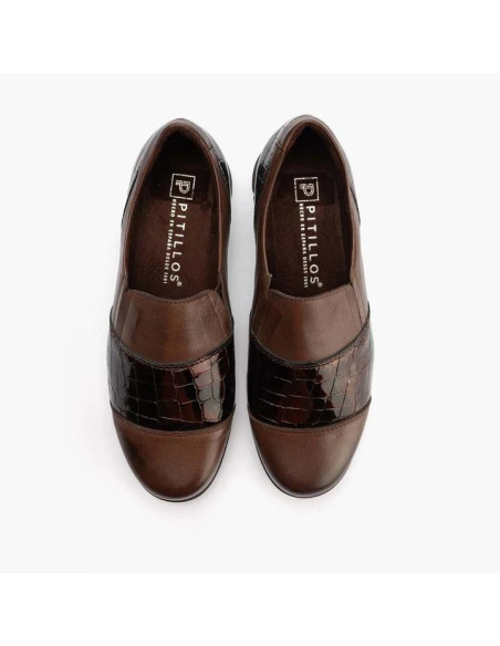 pitillos - zapato piel marron combinado - 20003