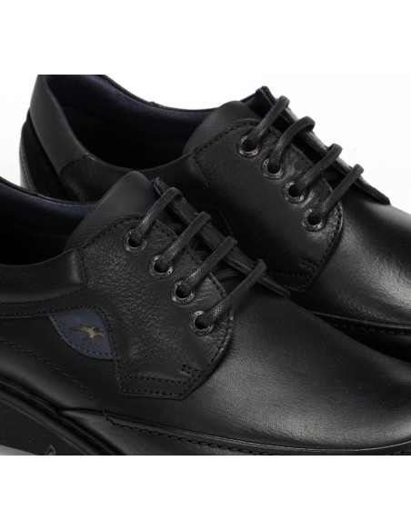 FLUCHOS - Zapato negro piel cordon - F0248