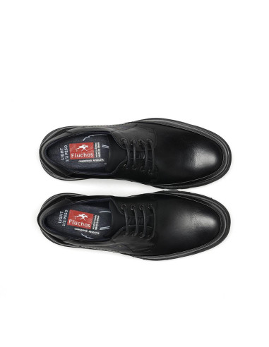 FLUCHOS - Zapato negro piel cordon - F0248