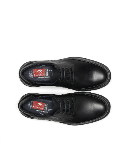FLUCHOS - Zapato negro piel cordon - F0248