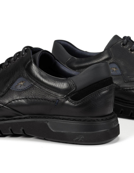FLUCHOS - Zapato negro piel cordon - F0248