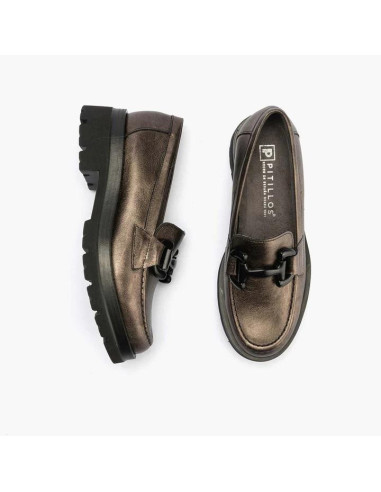 PITILLOS - mocasin piel bronce - 10094