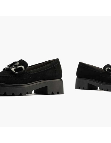 PITILLOS -Mocasin serraje negro - 10100