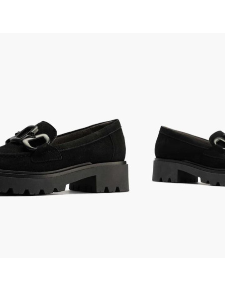 PITILLOS -Mocasin serraje negro - 10100