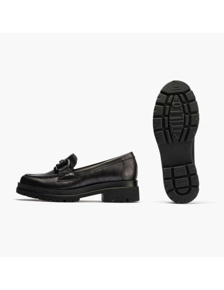 PITILLOS - Mocasin piel antracita - 10094