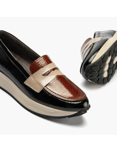 pitillos - mocasin combinado negro - 10202