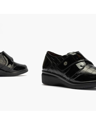 pitillos - Zapato combi velcro negro - 10025