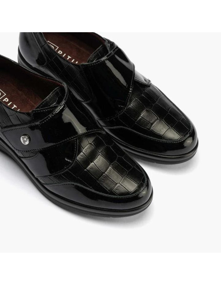 pitillos - Zapato combi velcro negro - 10025