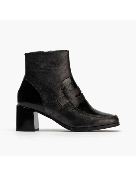 PITILLOS - Botin piel antracita con antifaz - 10132