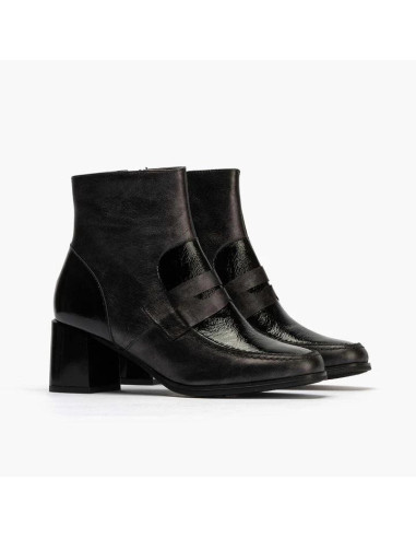 PITILLOS - Botin piel antracita con antifaz - 10132