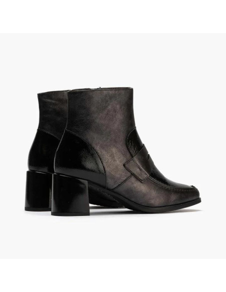 PITILLOS - Botin piel antracita con antifaz - 10132
