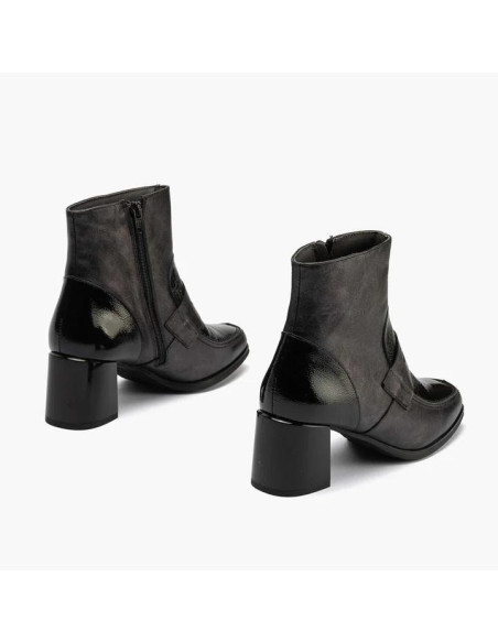 PITILLOS - Botin piel antracita con antifaz - 10132