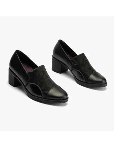 pitillos - zapato lycra tacon negro - 10041