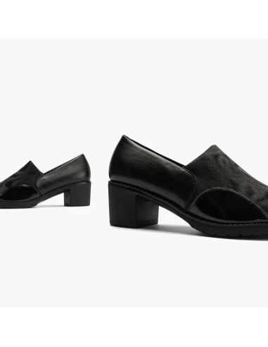pitillos - zapato lycra tacon negro - 10041