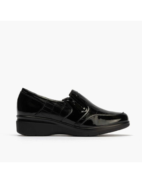 pitillos - Mocasin piel combi negro -10024