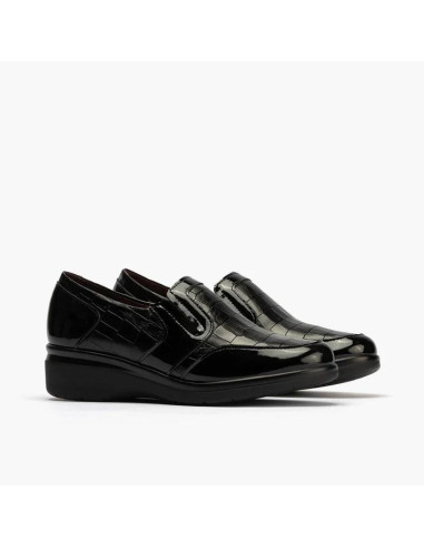 pitillos - Mocasin piel combi negro -10024