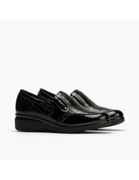 pitillos - Mocasin piel combi negro -10024