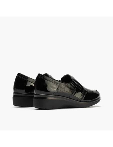 pitillos - Mocasin piel combi negro -10024