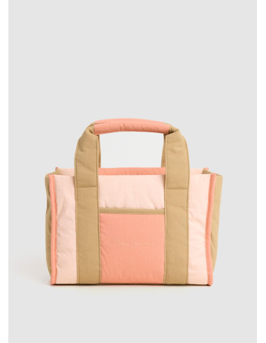 PEPE JEANS - Bolso texil cobinado rosa - PL03152