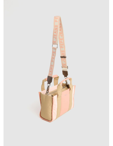 PEPE JEANS - Bolso texil cobinado rosa - PL03152