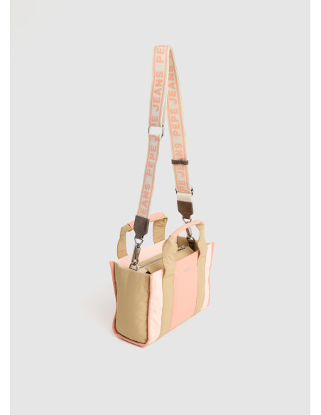 PEPE JEANS - Bolso texil cobinado rosa - PL03152