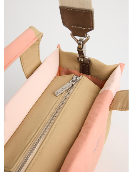 PEPE JEANS - Bolso texil cobinado rosa - PL03152