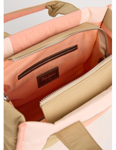 PEPE JEANS - Bolso texil cobinado rosa - PL03152