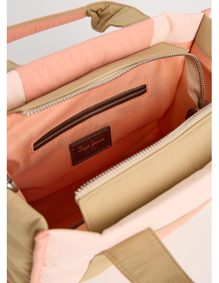 PEPE JEANS - Bolso texil cobinado rosa - PL03152