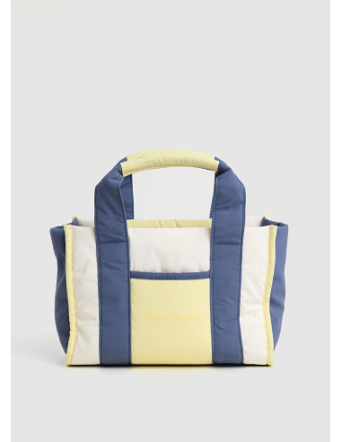 PEPE JEANS - Bolso textil combinado azul - PL03152