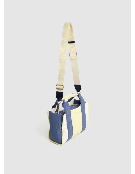 PEPE JEANS - Bolso textil combinado azul - PL03152
