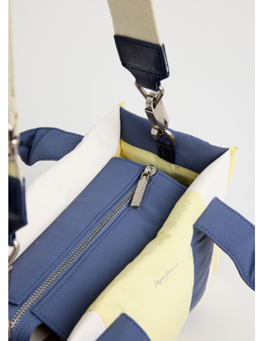 PEPE JEANS - Bolso textil combinado azul - PL03152