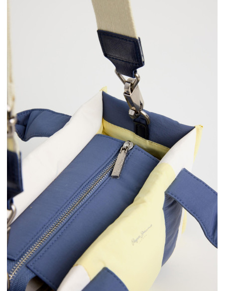 PEPE JEANS - Bolso textil combinado azul - PL03152