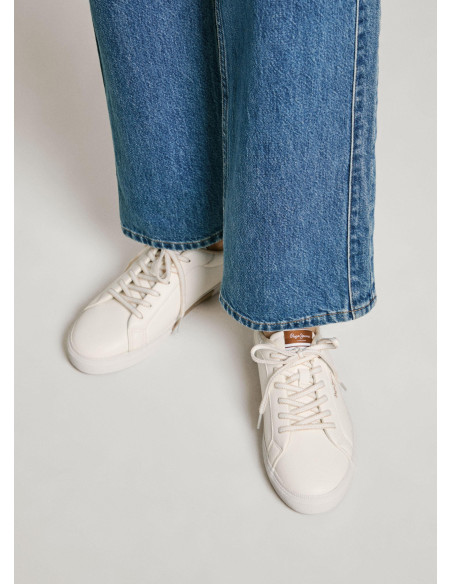 Zapatillas mujer clásicas cierre cordones - PEPE PLS31445 - blanco