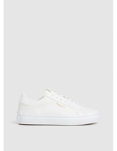 Zapatilla mujer canvas grabada - PEPE JEANS PLS00031 - blanco