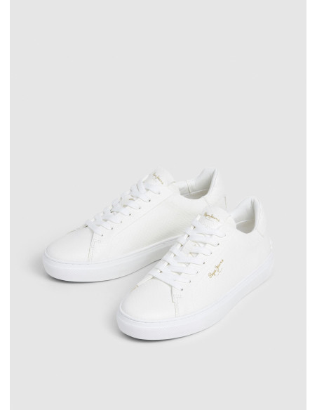 Zapatilla mujer canvas grabada - PEPE JEANS PLS00031 - blanco