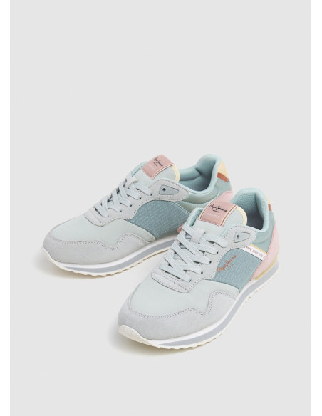 Zapatillas running logo estampado - PEPE JEANS PLS40045 - turquesa