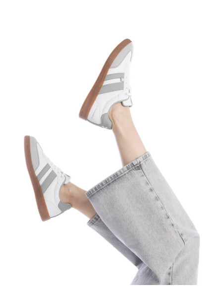 Canvas combinada rayas mujer piso caramelo - XTI 143485 - blanco