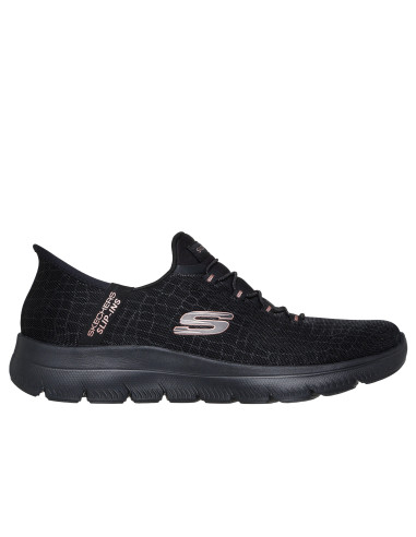Zapatilla mujer SLIP-INS cordón elastico - SKECHERS 150128 - negro