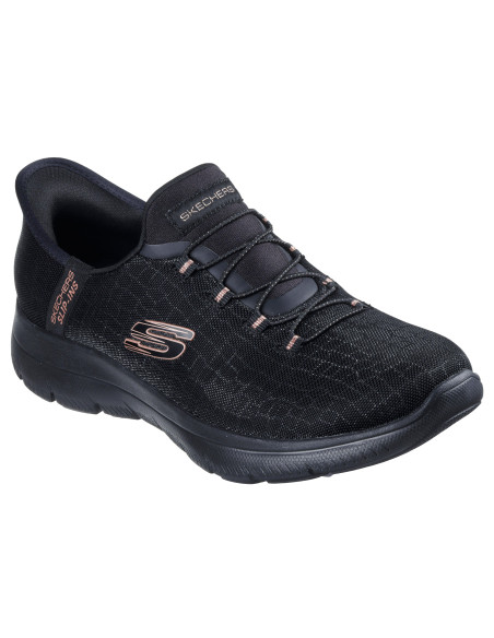 Zapatilla mujer SLIP-INS cordón elastico - SKECHERS 150128 - negro