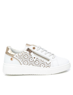 Zapatilla mujer casual troquelada cremallera - XTI 143628 - blanco