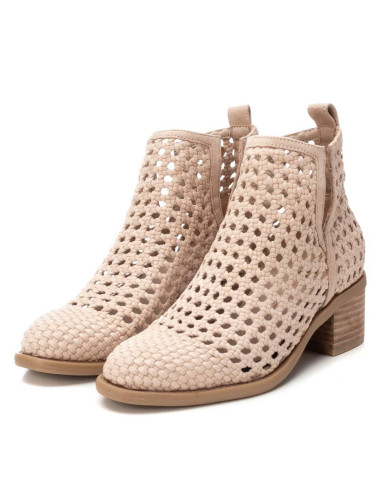 Botin mujer trenzado tacon madera bajo - XTI 143959 - beig