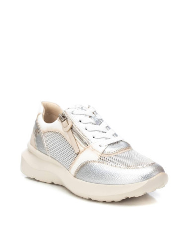 Zapatilla mujer con cierre en cordón y cremallera - XTI 143736 - plata