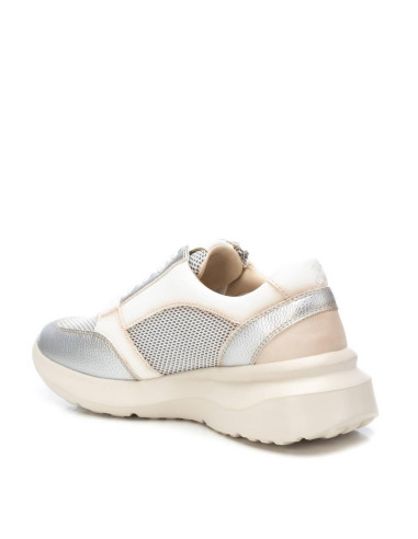 Zapatilla mujer con cierre en cordón y cremallera - XTI 143736 - plata