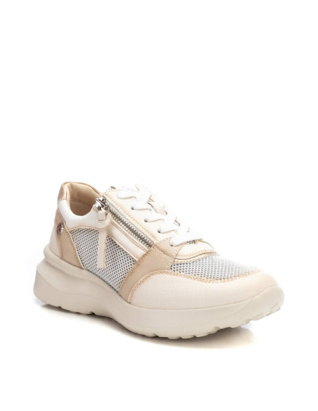 Zapatilla mujer con cierre en cordón y cremallera - XTI 143736 - beig