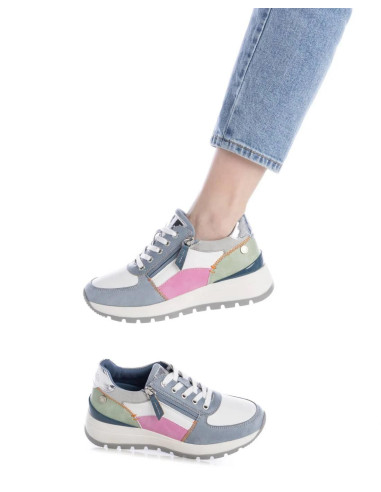 Zapatilla mujer casual con cremallera - REFRESH 172446 - jeans