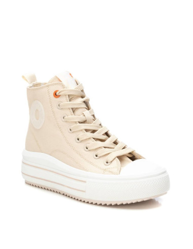 Semibota lona mujer goma cremallera lateral - REFRESH 172722 - beig