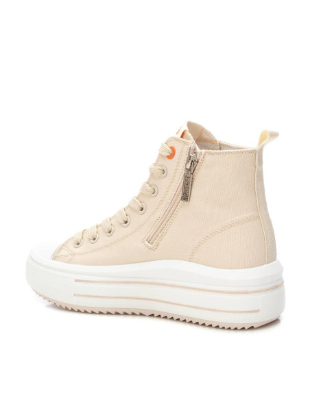 Semibota lona mujer goma cremallera lateral - REFRESH 172722 - beig