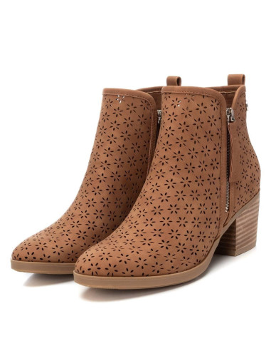 Botin de mujer con cremallera y tacón campero - REFRESH 172784 - camel