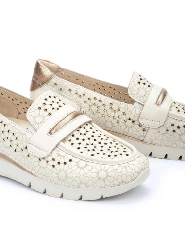 Mocasín deportivo en piel - PIKOLINOS W4R-6518C1- nata